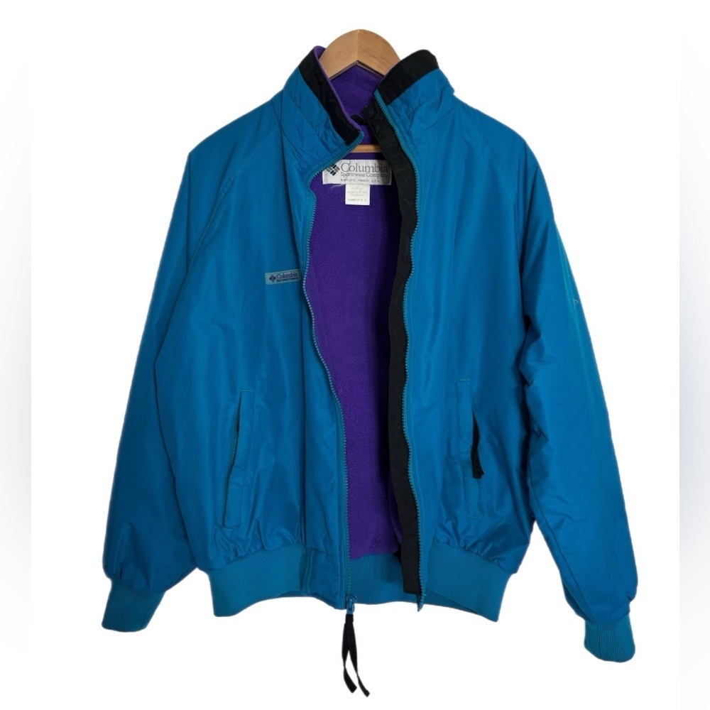 Columbia Sportswear light blue lined windbreaker